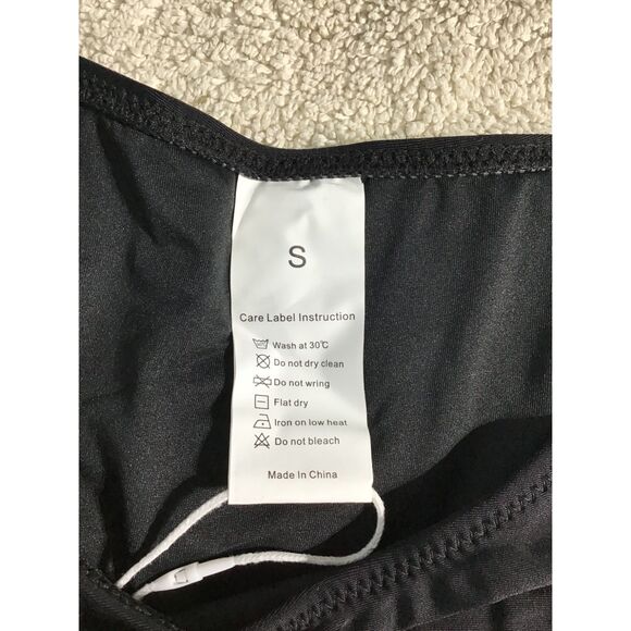 Kepblom Black High Cut Cheeky Bikini Bottoms Sz Small - Picture 4 of 5